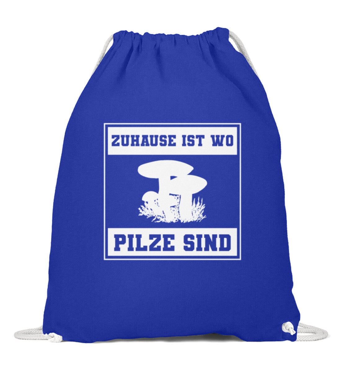 Zuhause ist wo Pilze sind - Baumwoll Gymsac Bright Royal 37cm-46cm 