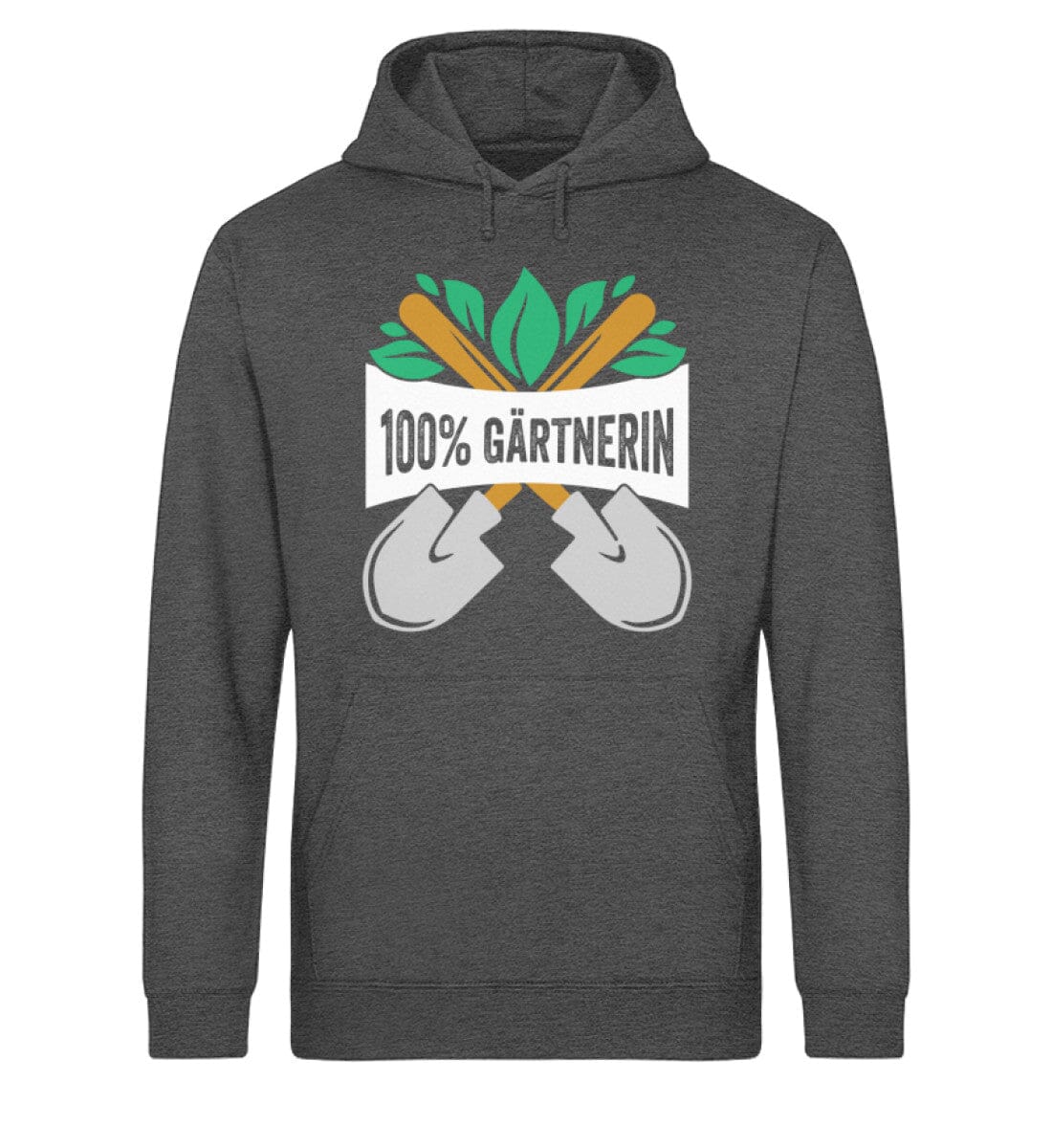 100% Gärtnerin - Unisex Bio Hoodie Dark Heather Grey XS 