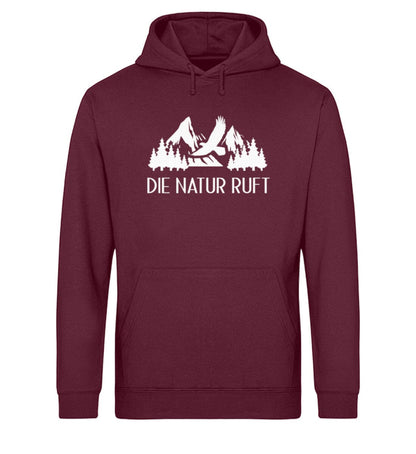 Die Natur ruft - Unisex Bio Hoodie Burgundy XS 