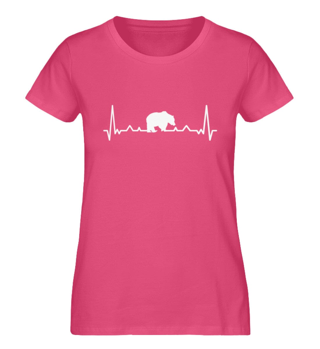 Herzschlag Bär - Damen Premium Bio Shirt Pink Punch S 