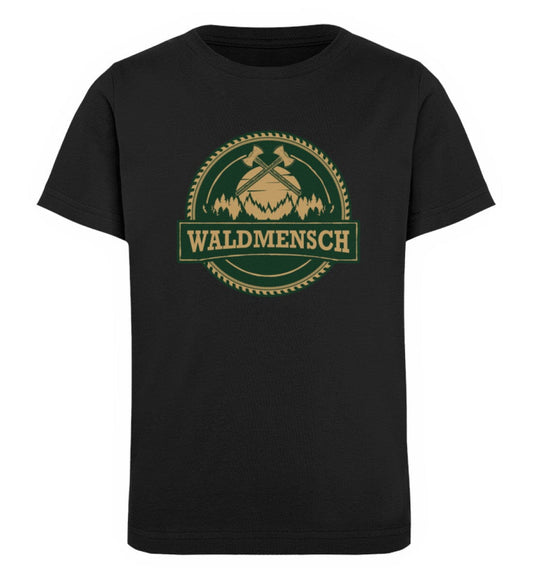 Der Waldmensch - Kinder Bio Shirt Black 12/14 (152/164) 