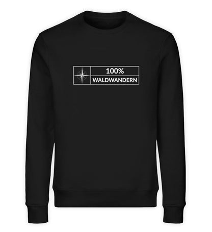 100% Waldwandern - Unisex Bio Sweatshirt Black XS 