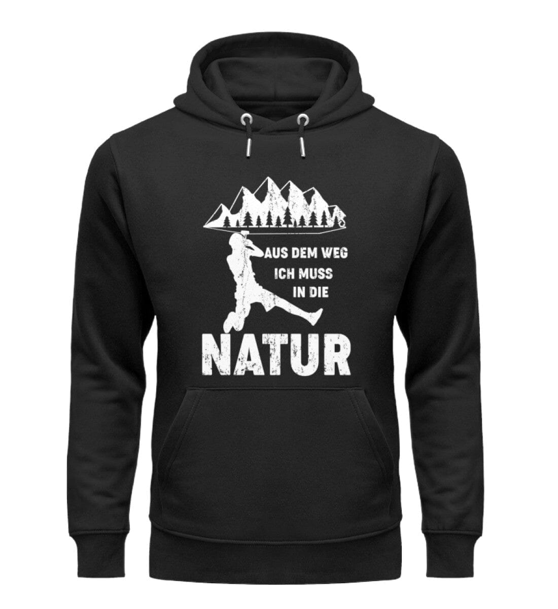 Ich muss in die Natur - Unisex Premium Bio Hoodie Black S 