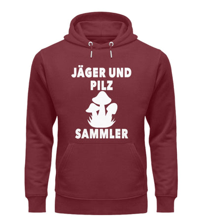 Jäger und Pilzsammler - Unisex Premium Bio Hoodie Burgundy S 