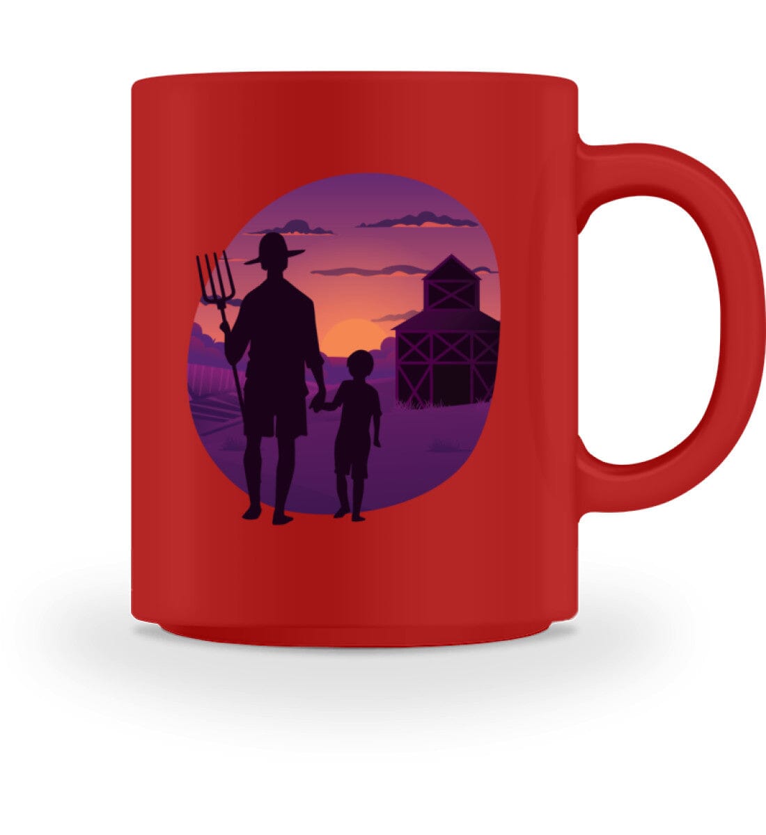 Vater mit Sohn Landwirtschaft - Tasse Red M 