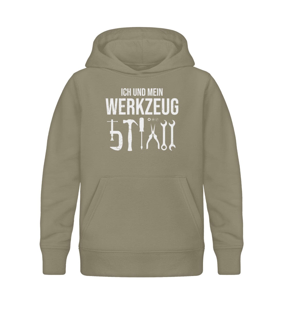 Ich und mein Werkzeug - Kinder Bio Hoodie Khaki 12/14 (152/164) 