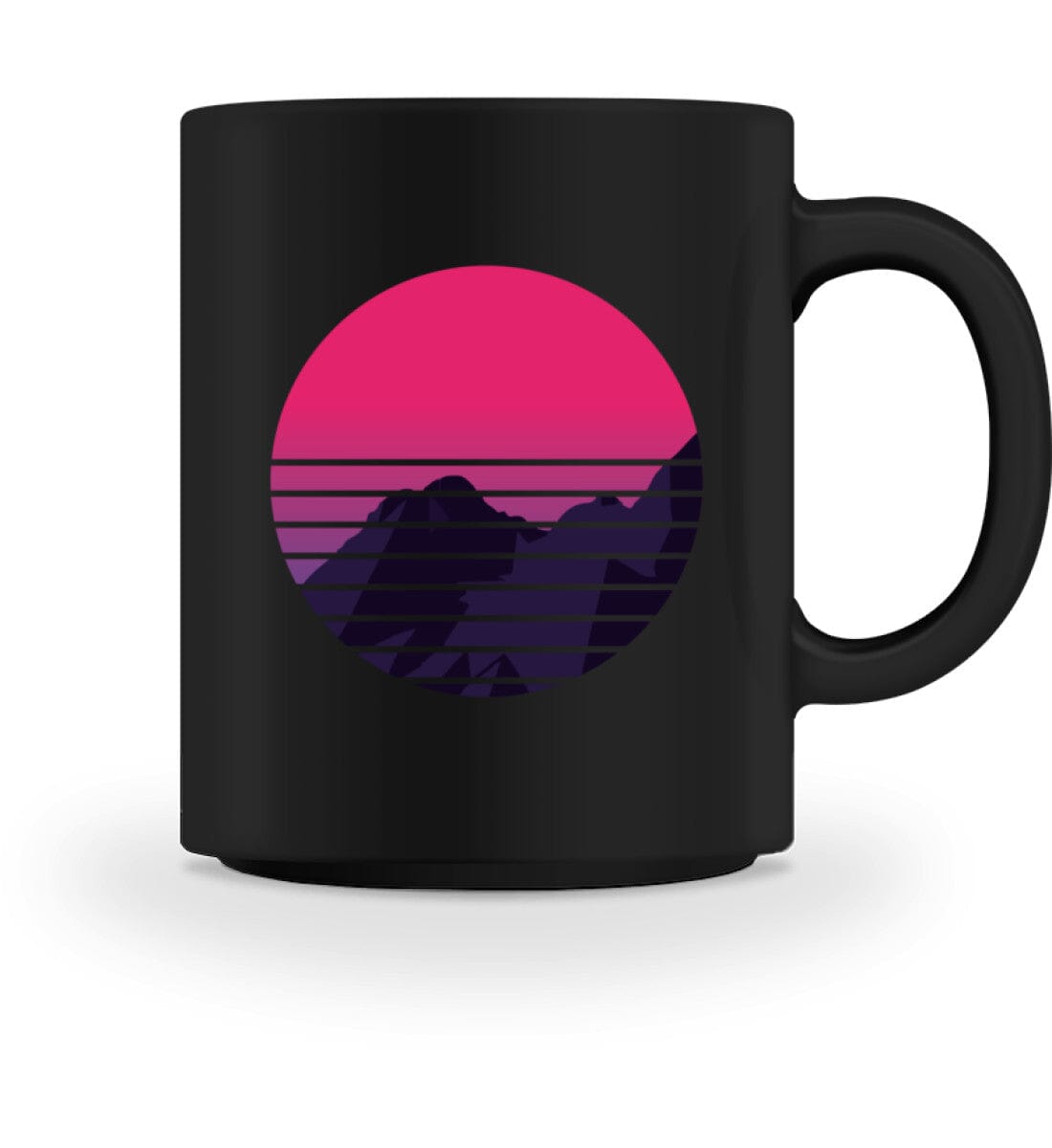 Sonnenuntergang Berge - Tasse Black M 