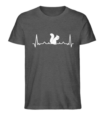 Herzschlag Eichhörnchen - Unisex Premium Bio Shirt Dark Heather Grey S 