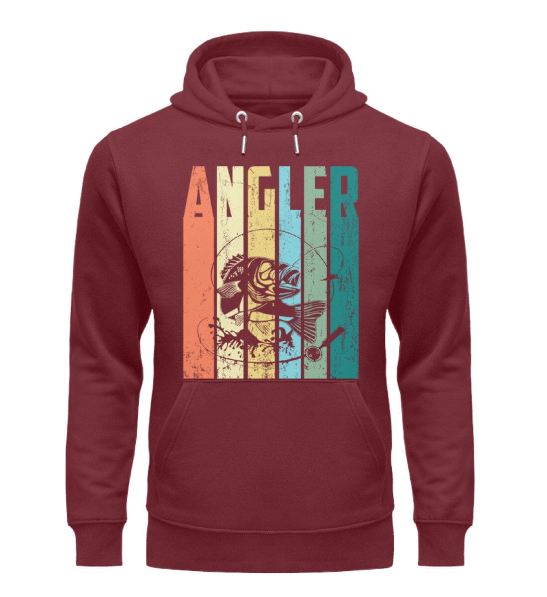 Ein Angler - Unisex Premium Bio Hoodie Burgundy S 