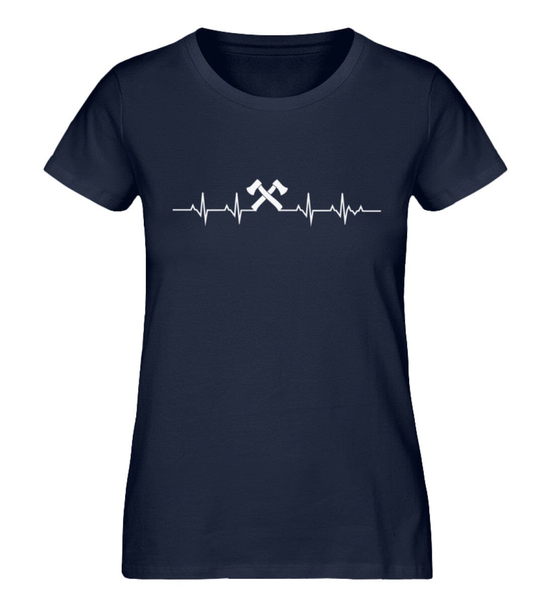 Herzschlag Axt - Damen Premium Bio Shirt French Navy S 