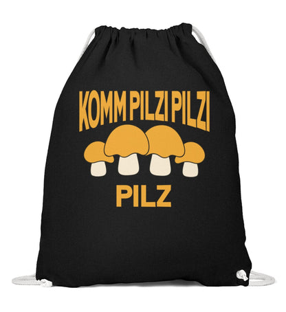 Komm Pilzi Pilzi Pilzi - Baumwoll Gymsac Black 37cm-46cm 