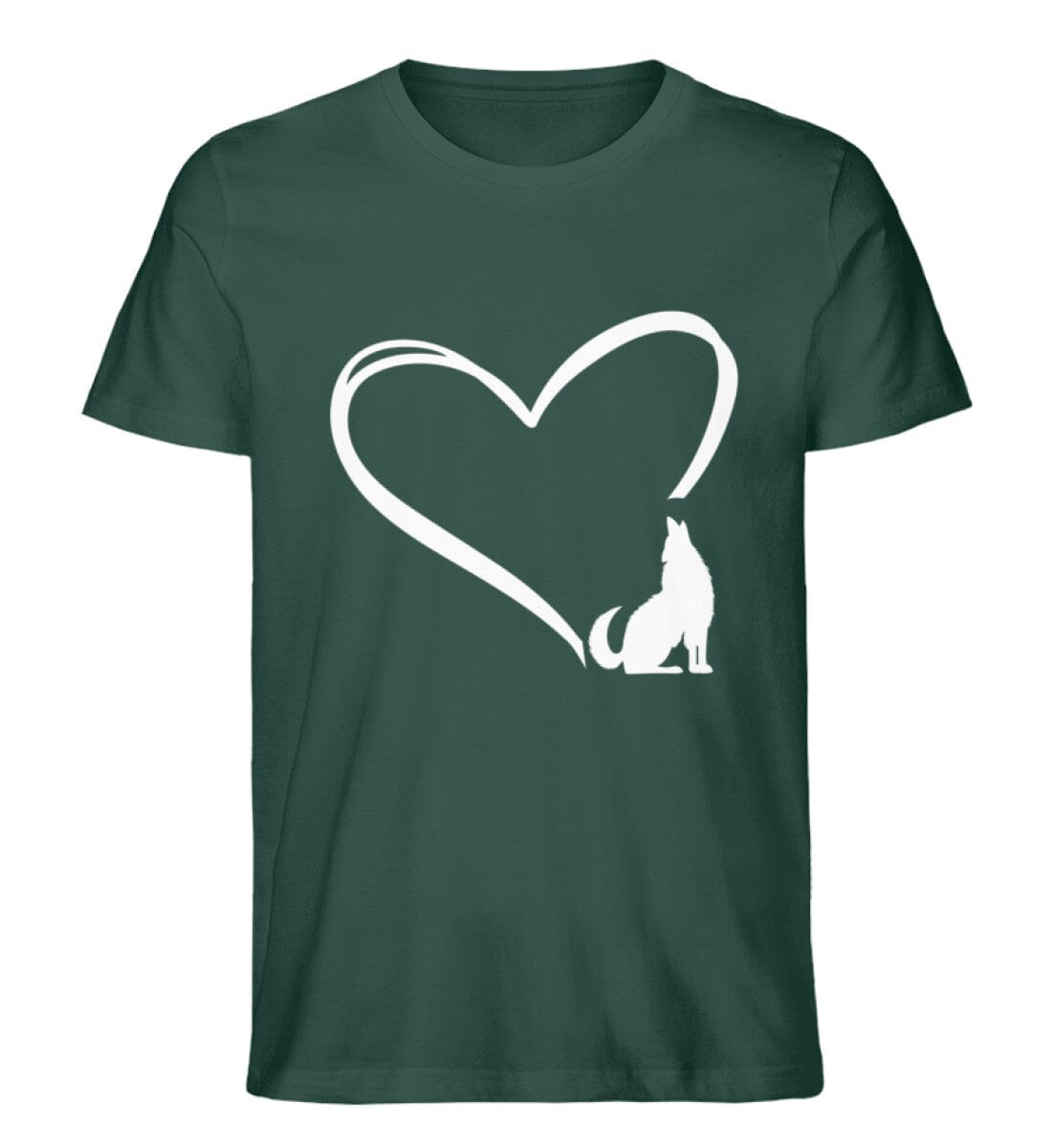 Tier im Herz Wolf - Unisex Premium Bio Shirt Glazed Green S 