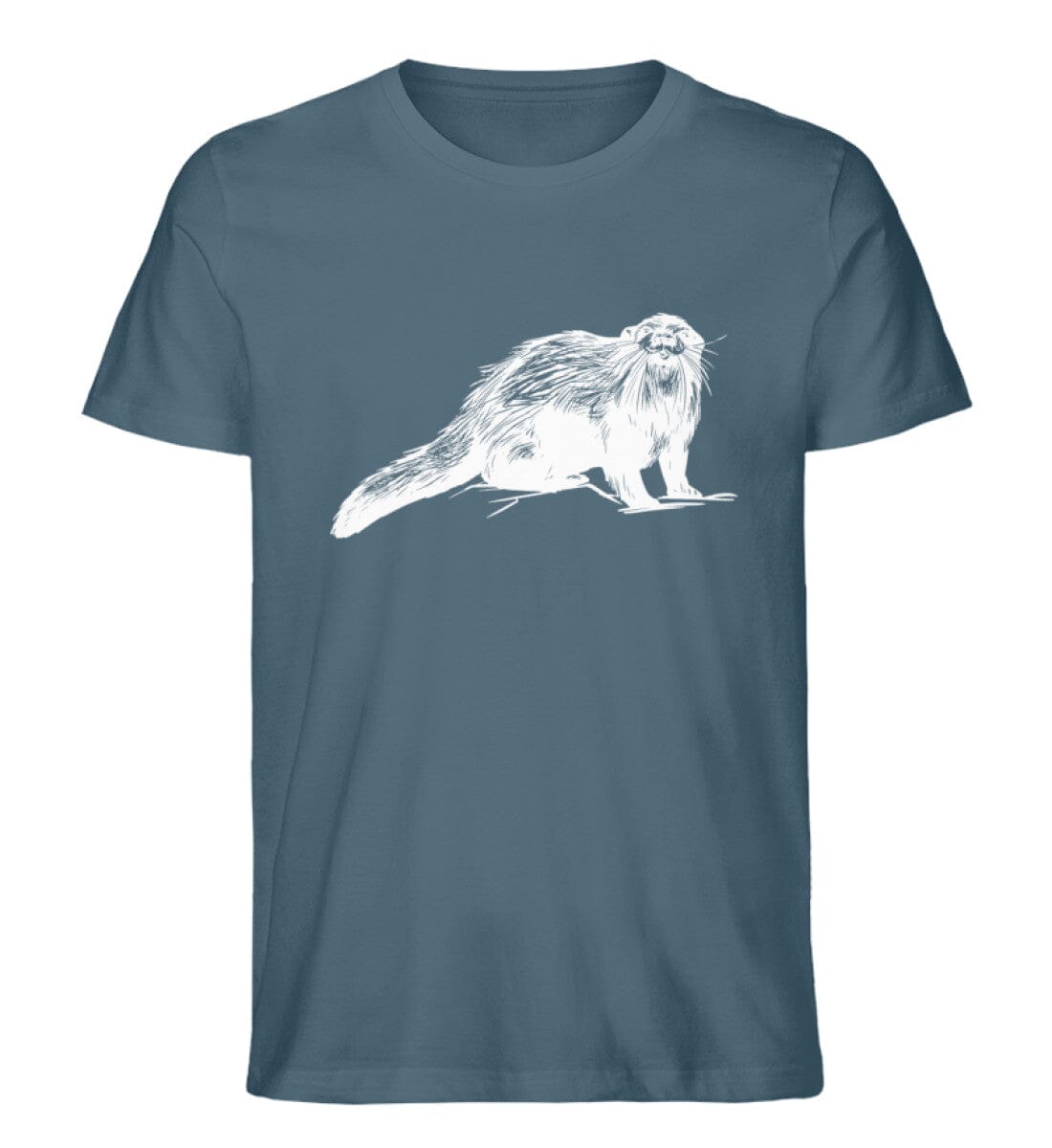 Tier des Waldes Otter gezeichnet - Unisex Premium Bio Shirt Stargazer S 