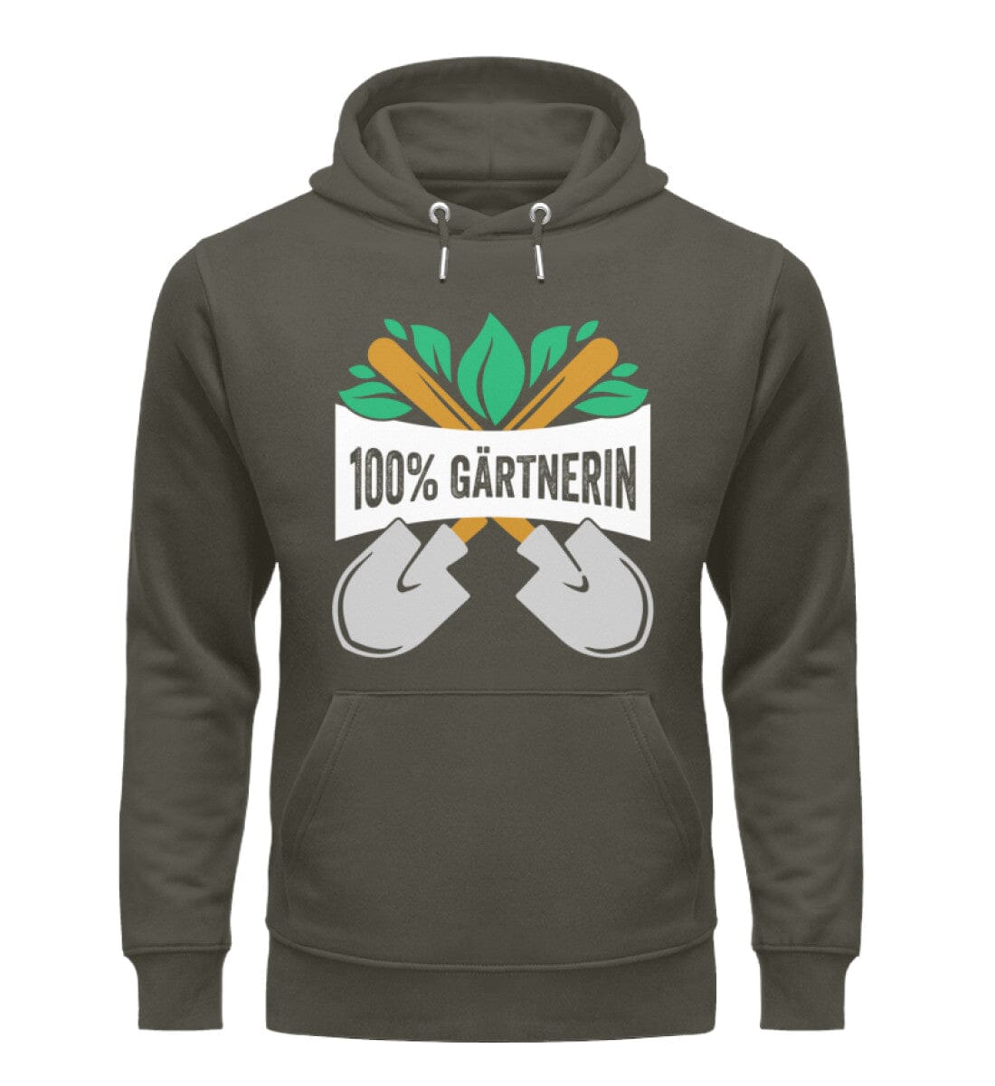 100% Gärtnerin - Unisex Premium Bio Hoodie Khaki XS 