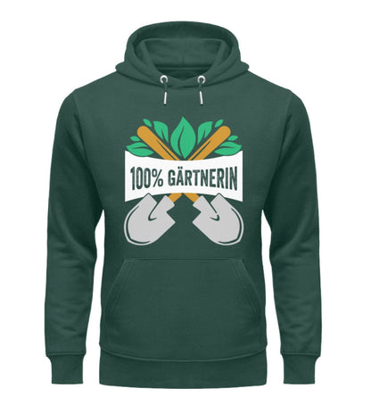 100% Gärtnerin - Unisex Premium Bio Hoodie Glazed Green S 