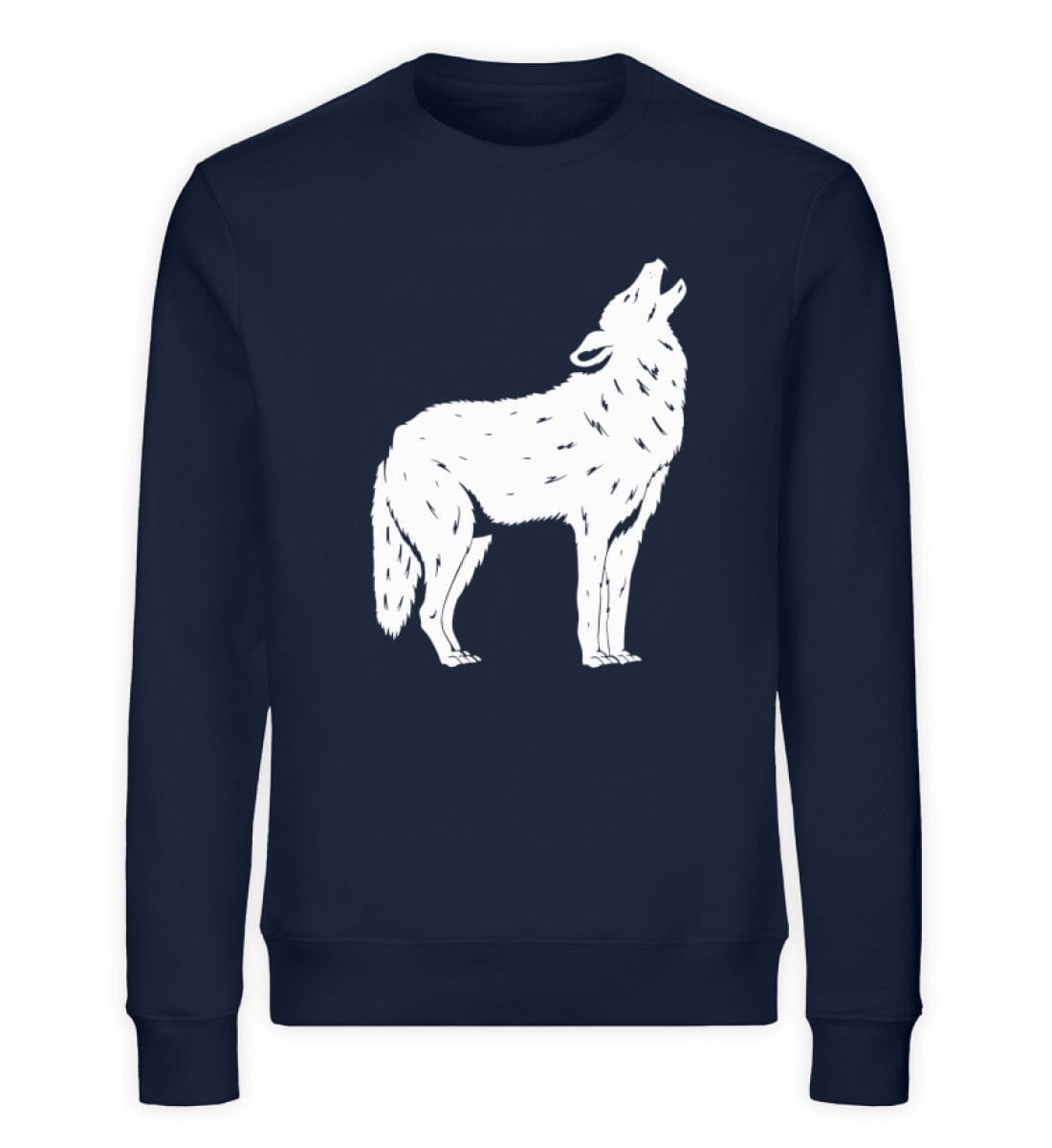 Tier des Waldes Wolf gezeichnet - Unisex Bio Sweatshirt French Navy XS 