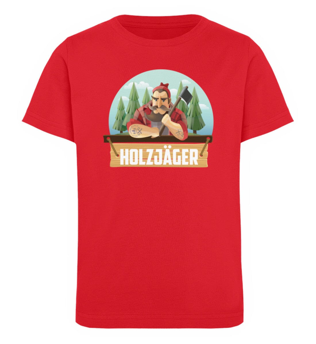 Ein Holzjäger - Kinder Bio Shirt Red 12/14 (152/164) 