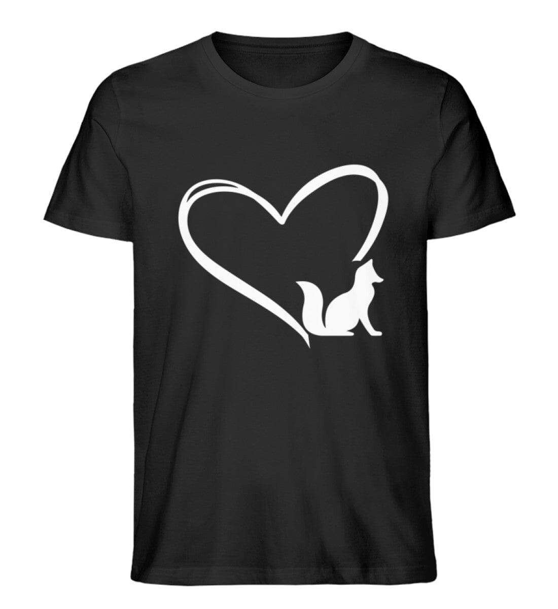 Tier im Herz Fuchs - Unisex Premium Bio Shirt Black XS 