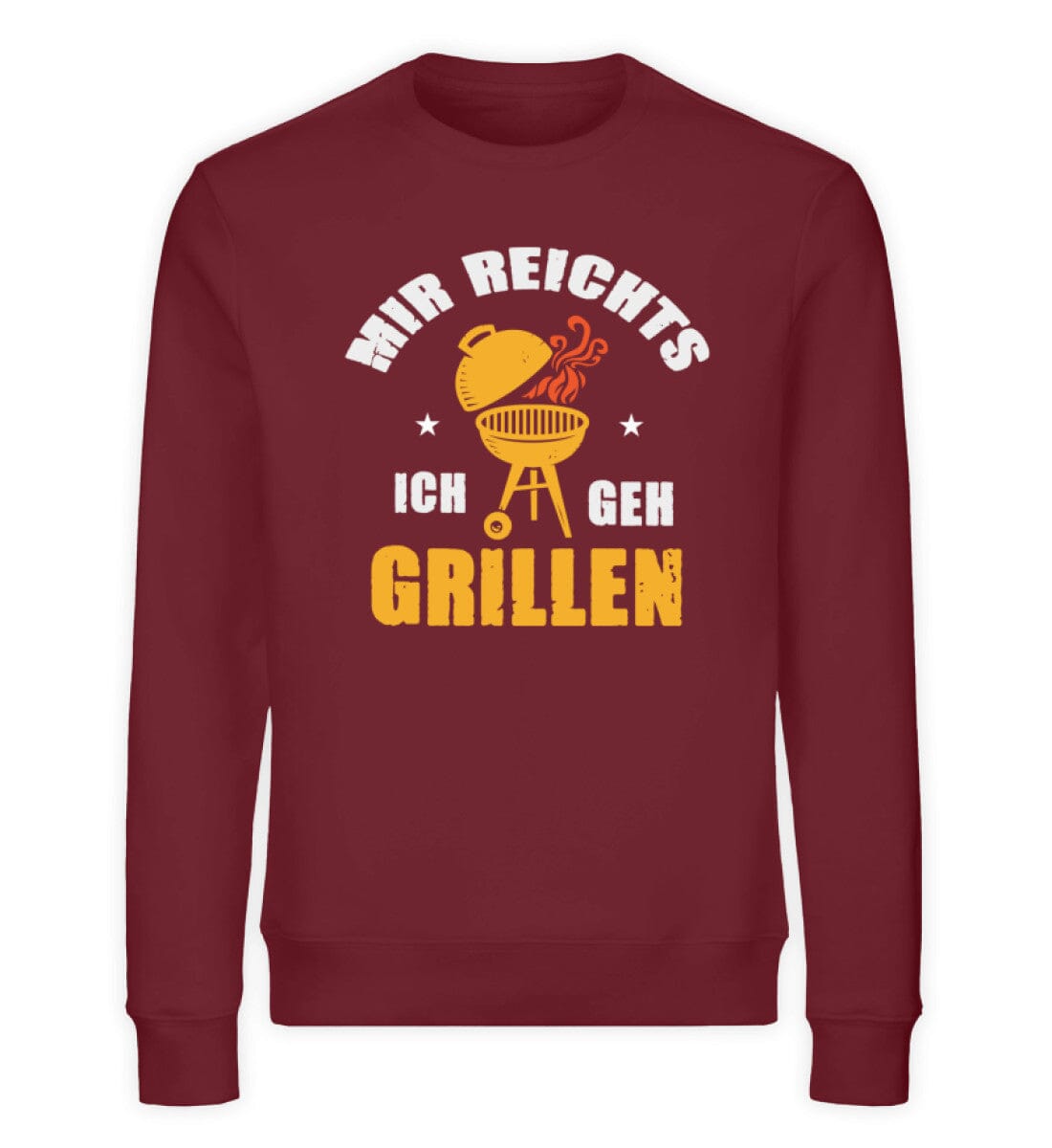 Ich geh grillen - Unisex Bio Sweatshirt Burgundy S 