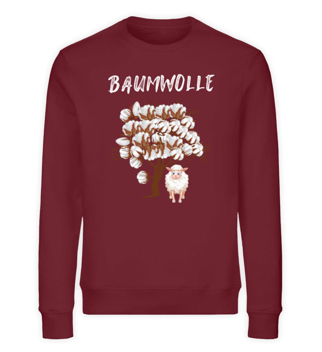 Die Baumwolle - Unisex Bio Sweatshirt Burgundy S 