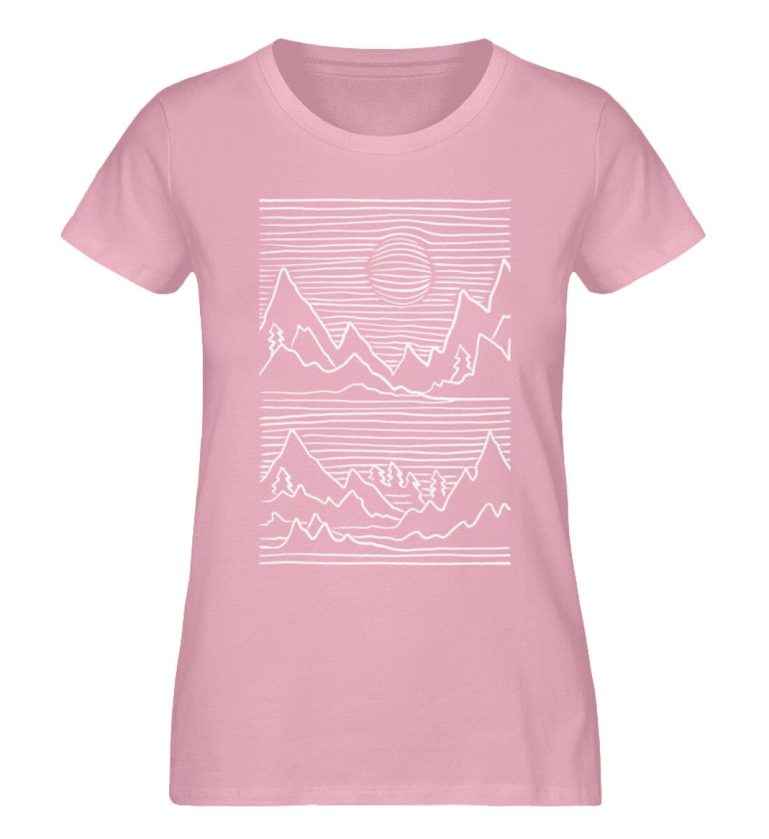 Die Natur mit den Bergen - Damen Premium Bio Shirt Cotton Pink S 