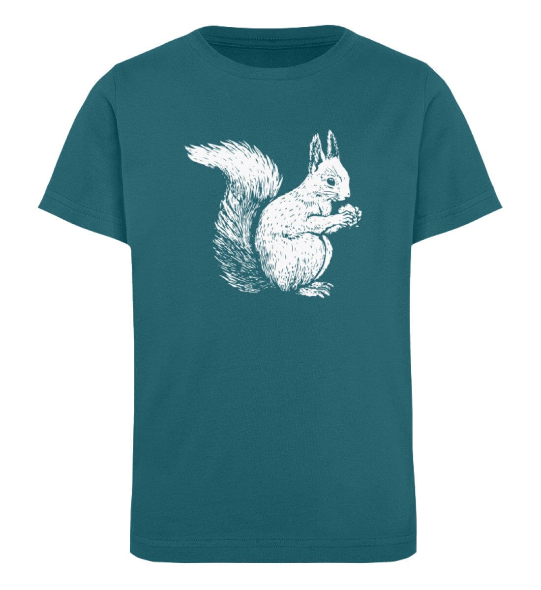Tier des Waldes Eichhörnchen gezeichnet - Kinder Bio Shirt Ocean Depth 12/14 (152/164) 