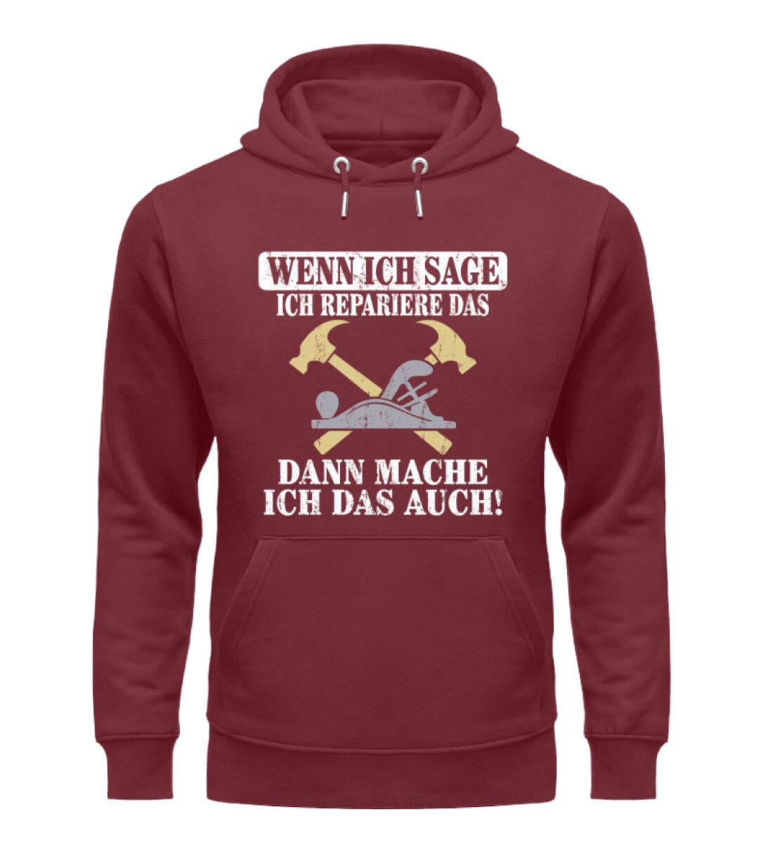 Ich repariere das - Unisex Premium Bio Hoodie Burgundy S 