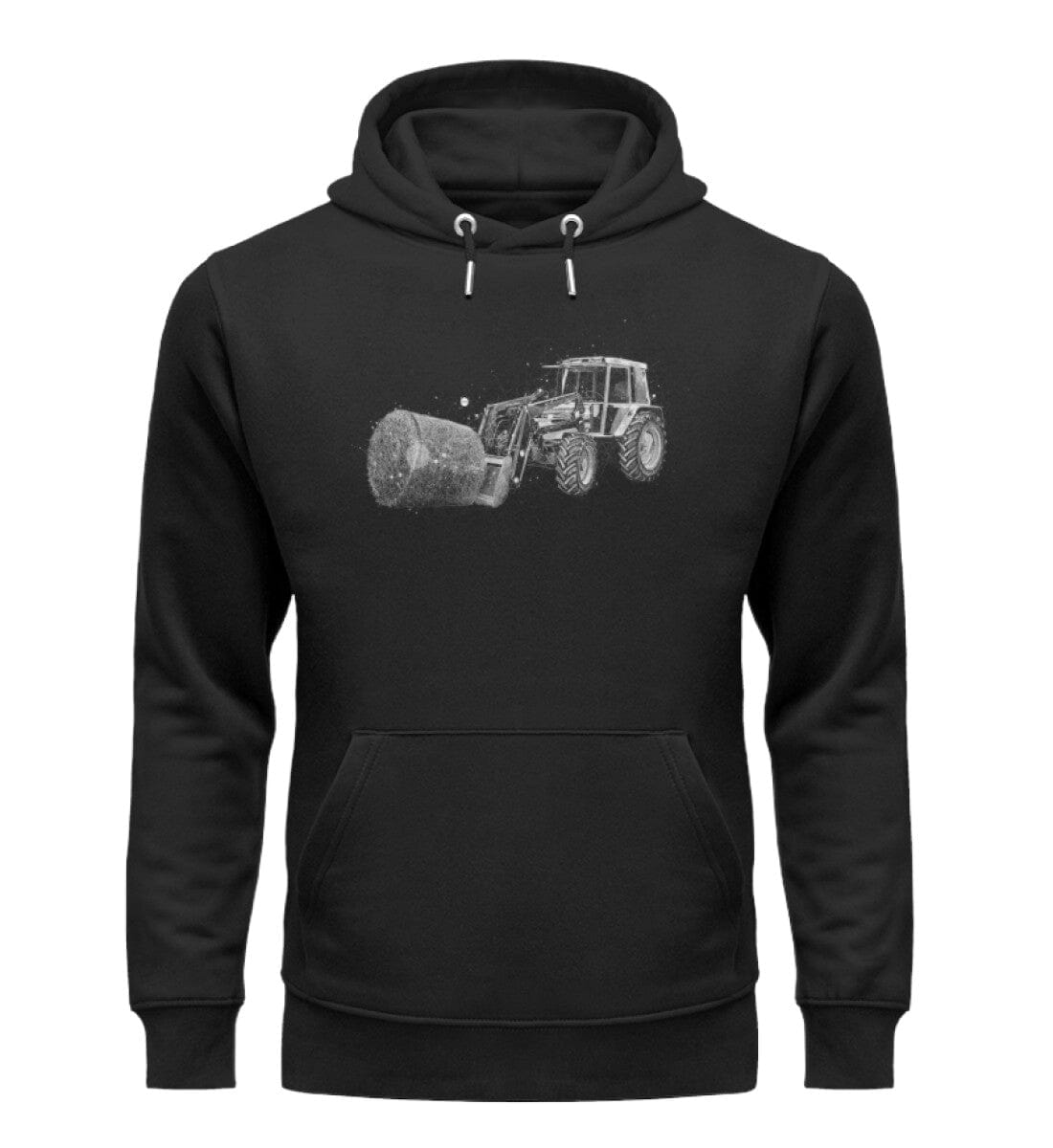 Traktor mit Heuballen - Unisex Premium Bio Hoodie Black XS 