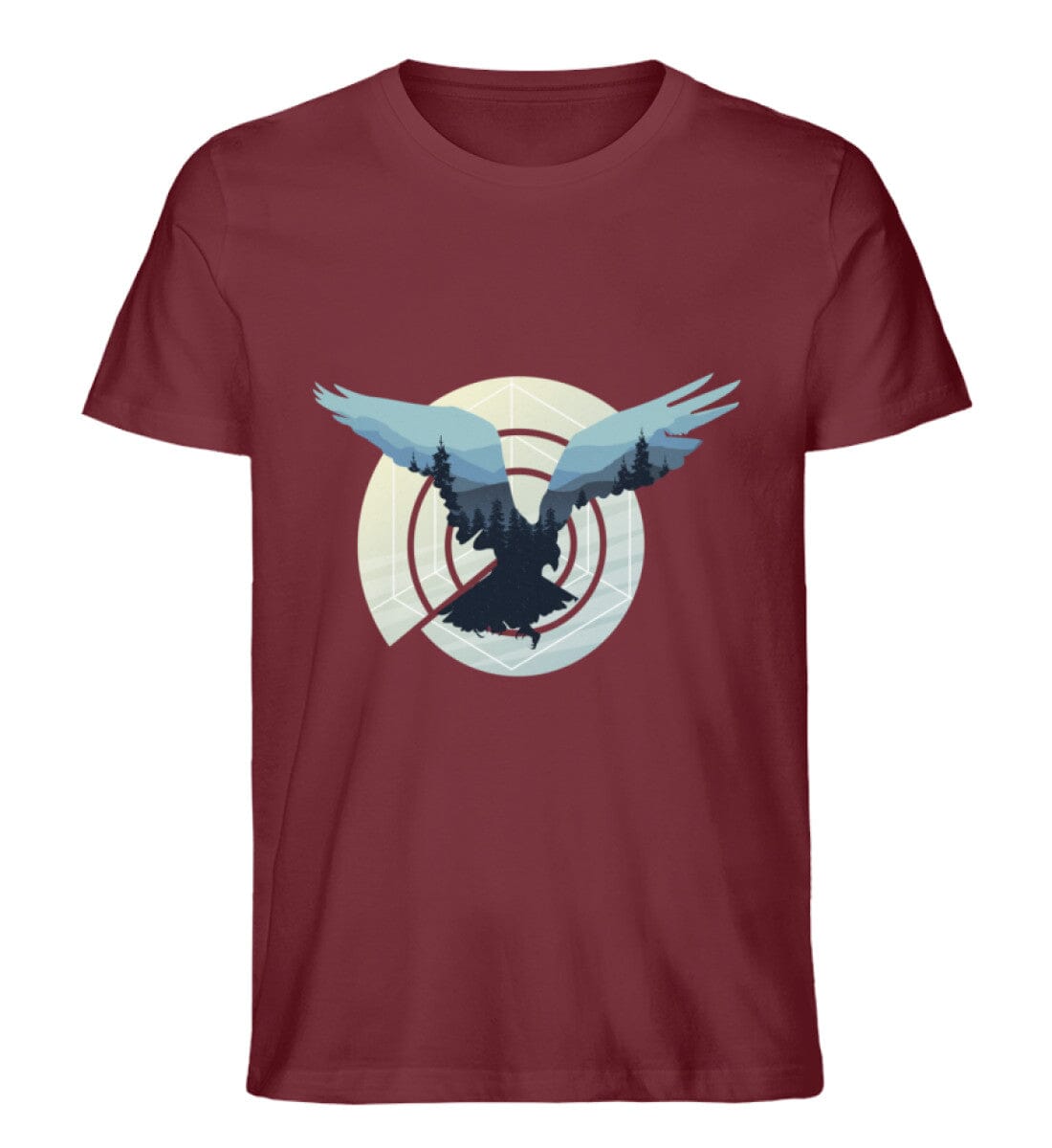 Vogel am Himmel - Unisex Premium Bio Shirt Burgundy S 