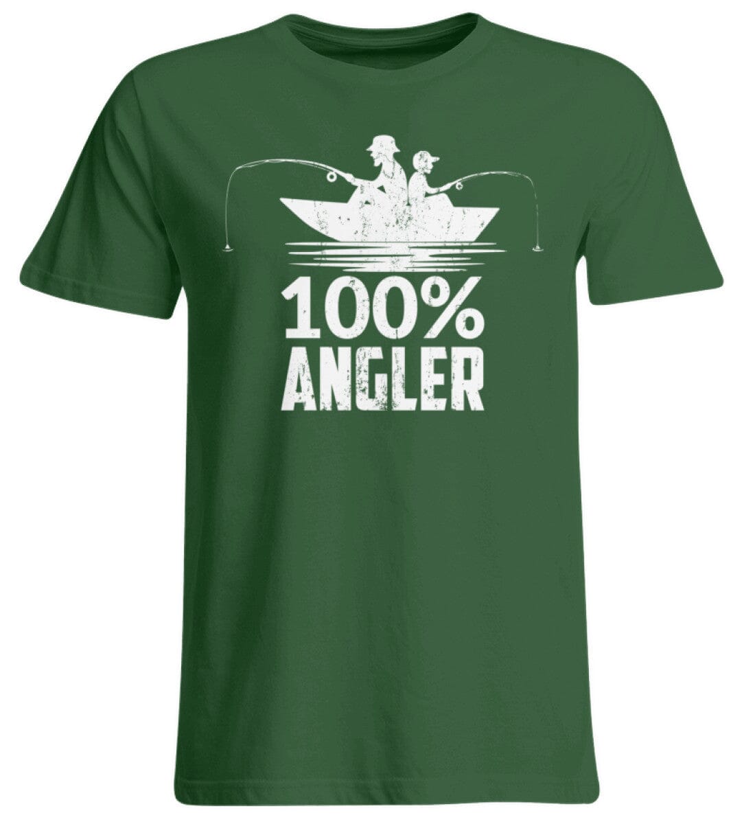 100% Angler - Übergrößenshirt Bottle Green 3XL 
