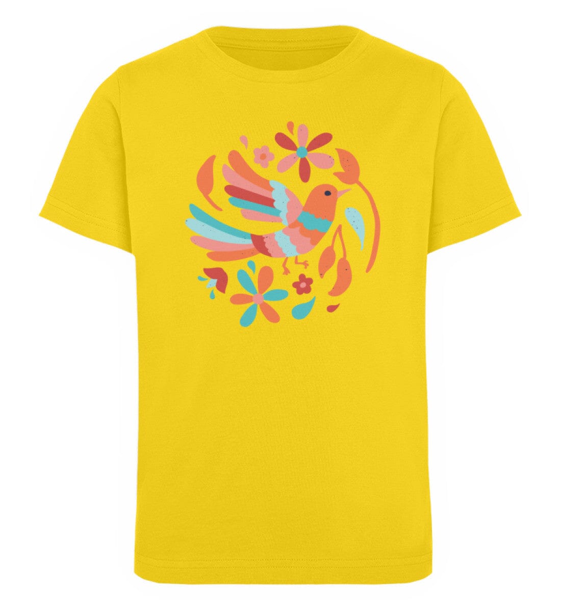 Der Vogel und die Blumen - Kinder Bio Shirt Golden Yellow 12/14 (152/164) 