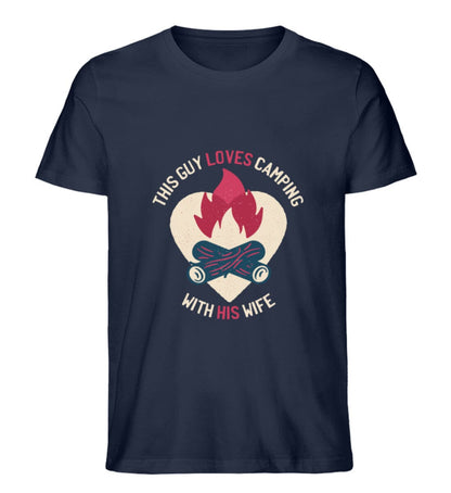 THIS GUY LOVES CAMPING - Unisex Premium Bio Shirt French Navy S 