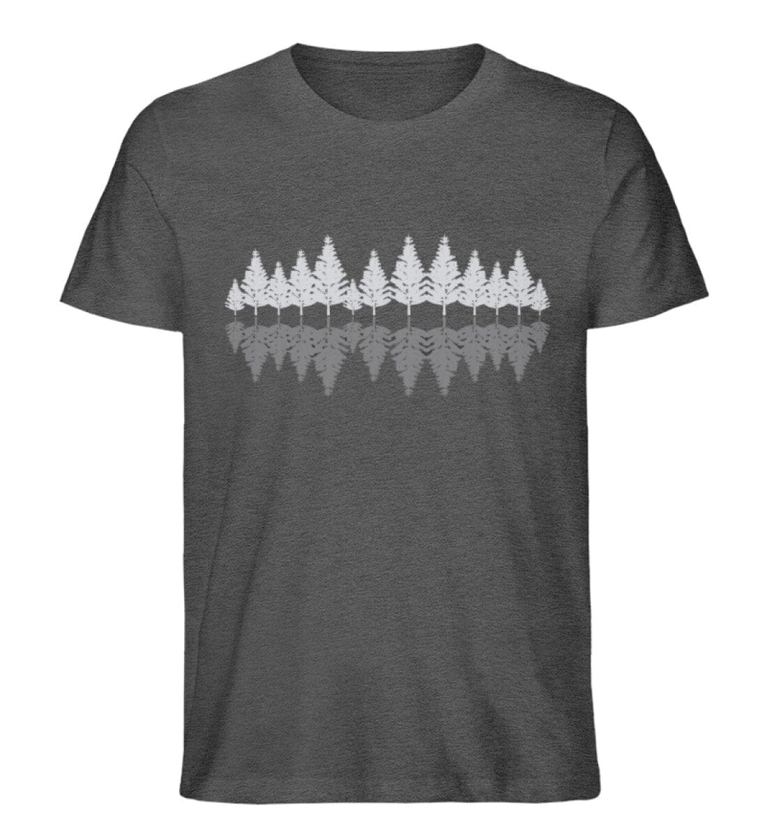Der Wald und die Bäume - Unisex Premium Bio Shirt Dark Heather Grey S 