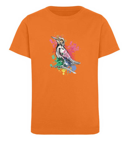 Wasserfarben-Vogel - Kinder Bio Shirt Bright Orange 12/14 (152/164) 