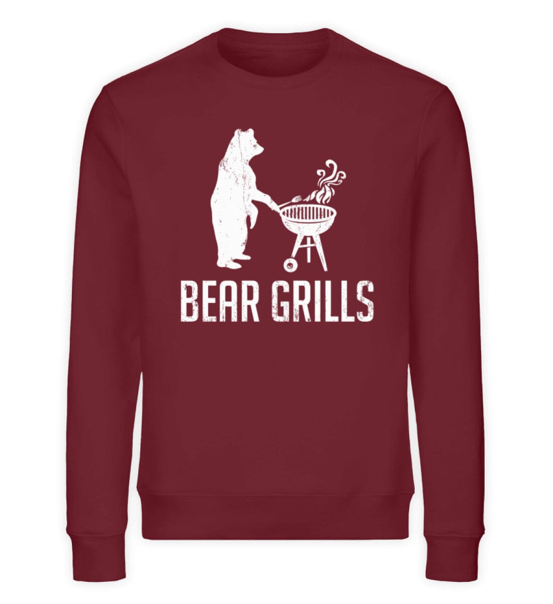 Bär grillt - Unisex Bio Sweatshirt Burgundy S 