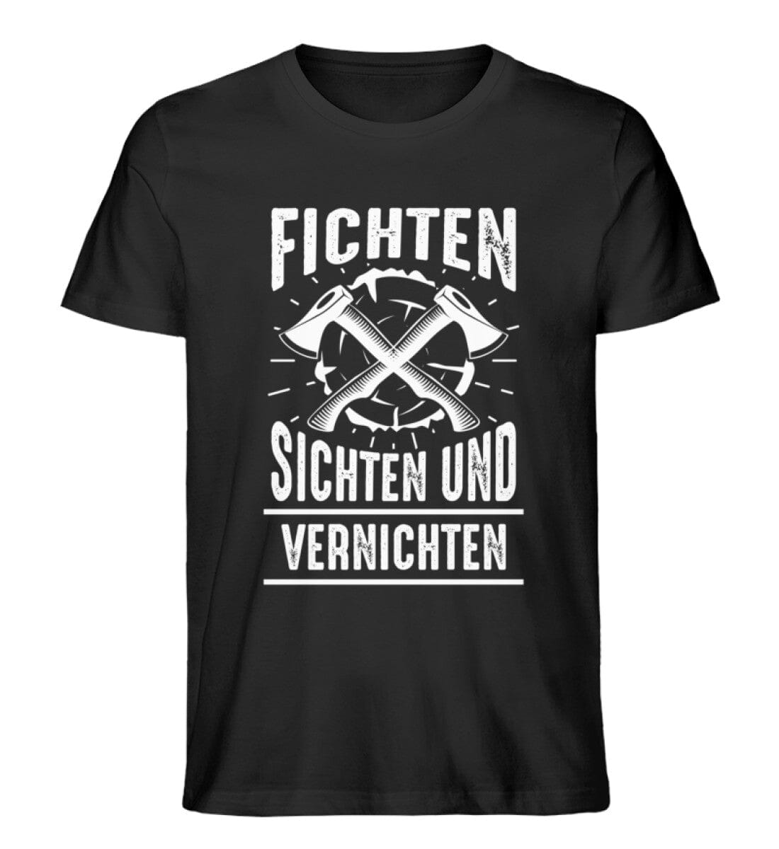 Fichten sichten und vernichten - Unisex Premium Bio Shirt Black S 