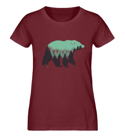 Der Wald-Bär - Damen Premium Bio Shirt Burgundy S 