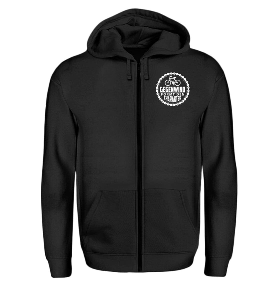 Gegenwind formt den Charakter - Zip-Hoodie Black S 