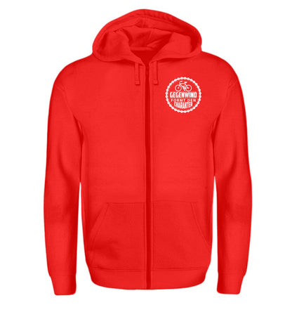 Gegenwind formt den Charakter - Zip-Hoodie Rubin Red S 