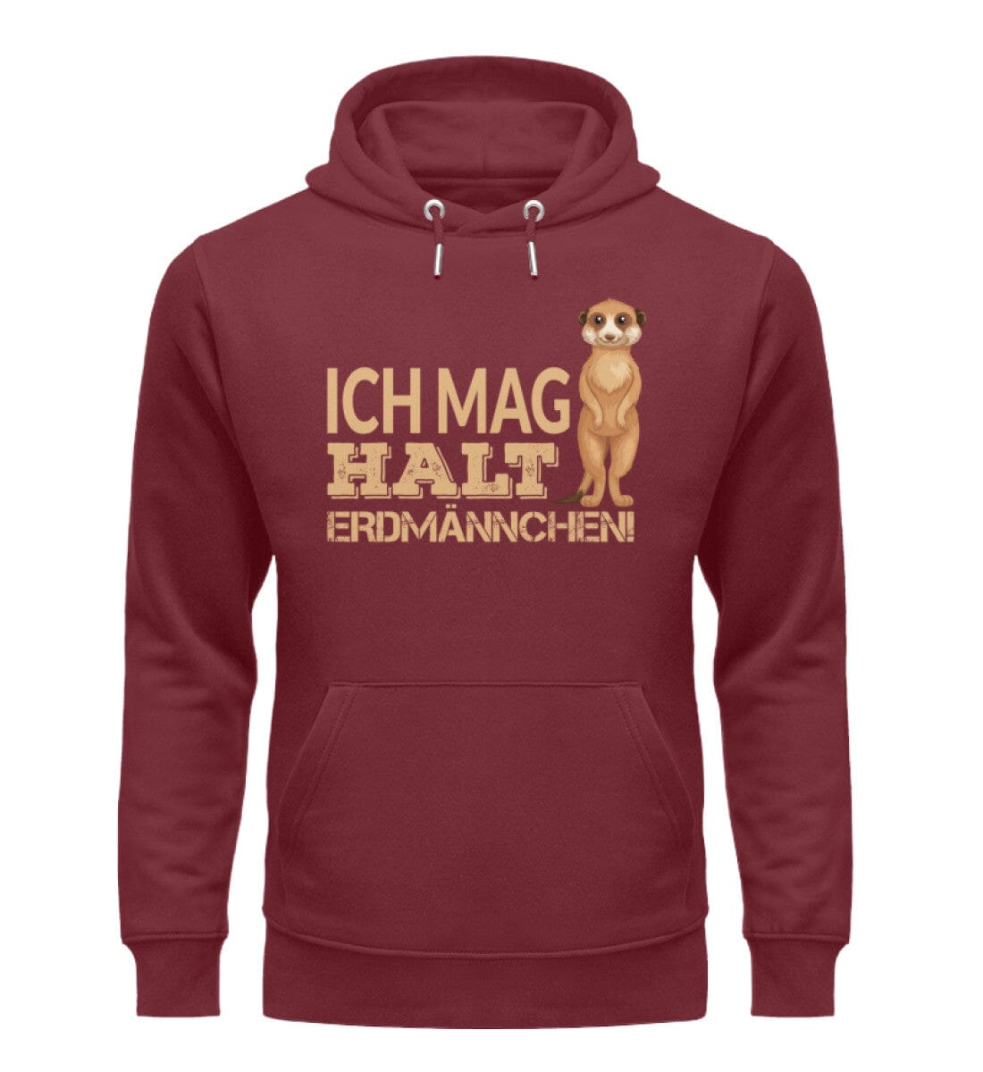 Ich mag halt Erdmännchen - Unisex Premium Bio Hoodie Burgundy S 