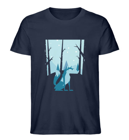 Wolf im Winter - Unisex Premium Bio Shirt French Navy S 