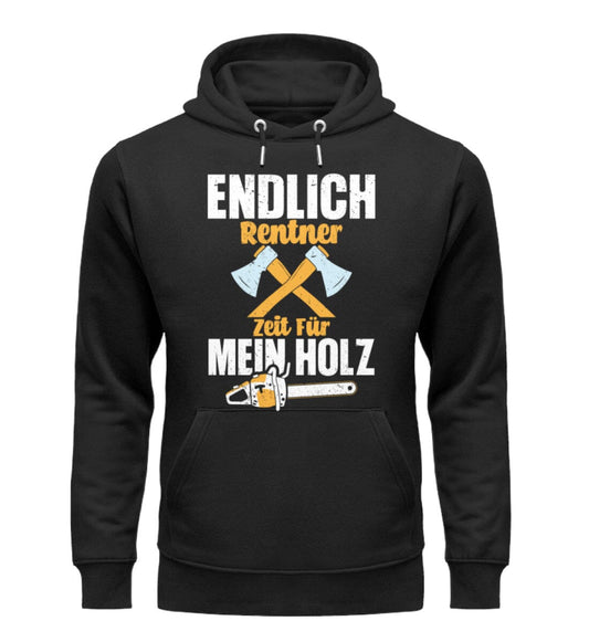 Endlich Rentner Zeit für mein Holz - Unisex Premium Bio Hoodie Black XS 