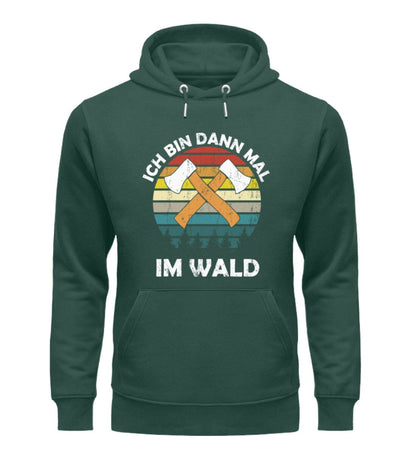 Ich bin dann mal im Wald - Unisex Premium Bio Hoodie Glazed Green S 