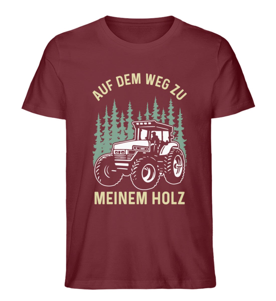 Auf dem Weg zum Holz - Unisex Premium Bio Shirt Burgundy S 