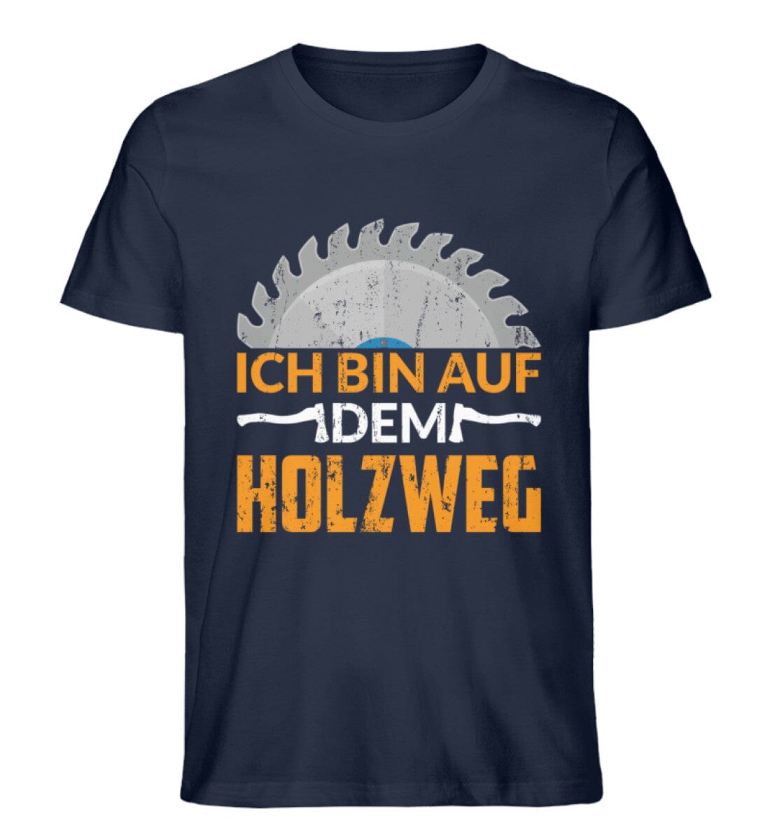 Ich bin auf dem Holzweg - Unisex Premium Bio Shirt French Navy S 