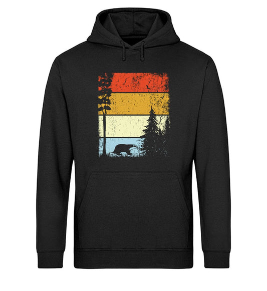 Waldtier in der Natur Dachs - Unisex Bio Hoodie Black XS 