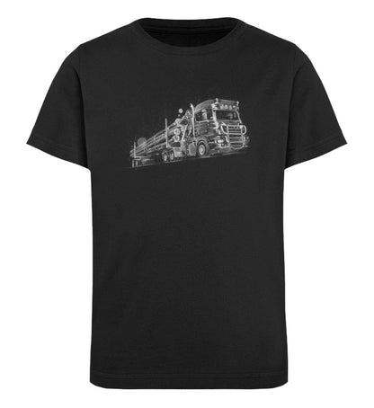 Holztransport - Kinder Bio Shirt Black 12/14 (152/164) 